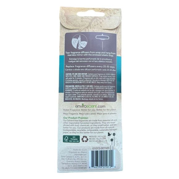 Three 2 Packs Auto Car Sticks Air Freshener Fragrance Diffusers Rain Tropical - Picture 3 of 3